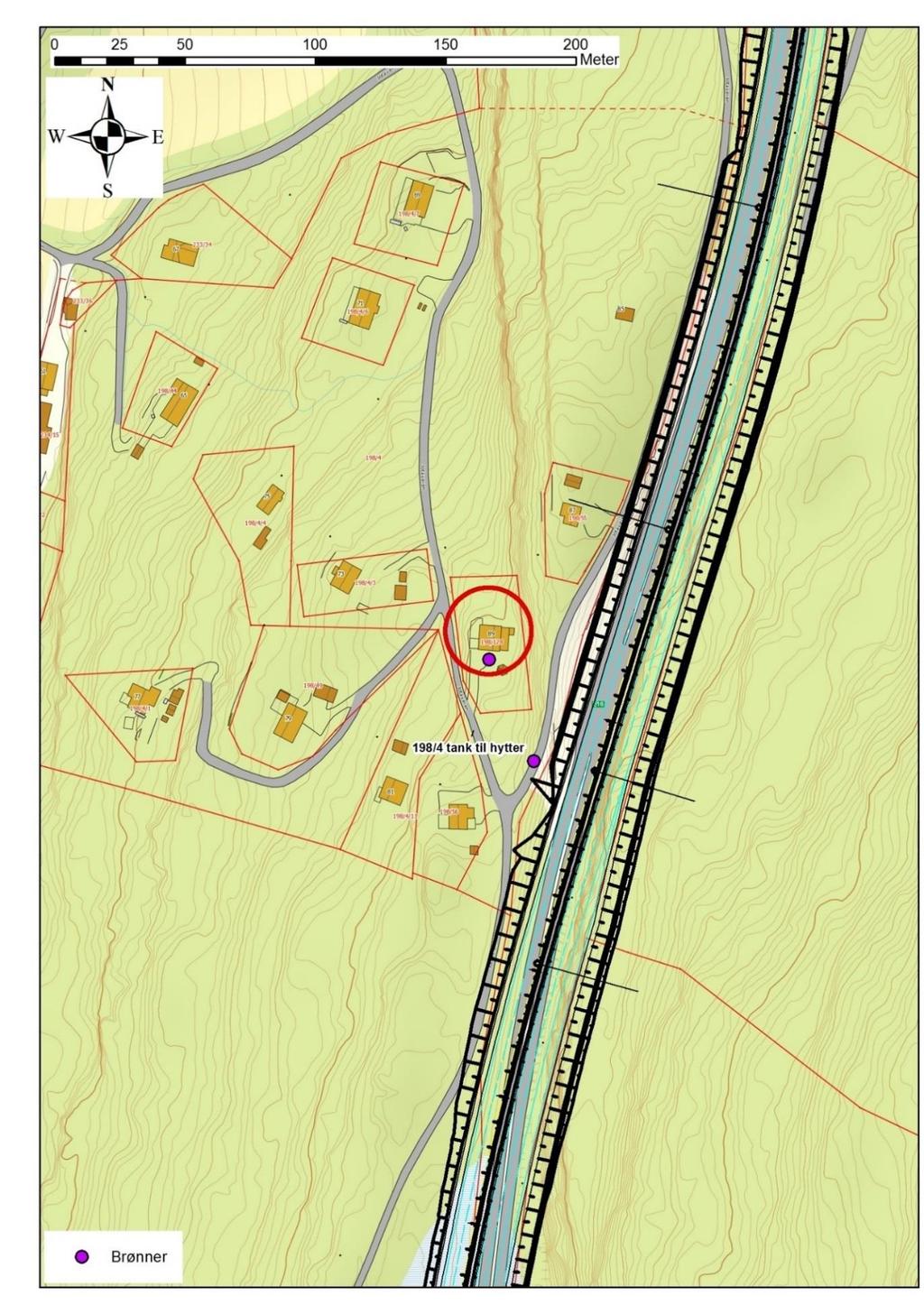 Side 37 av 83 Figur 19: 198/128 er en boret fjellbrønn til en hytte ca.