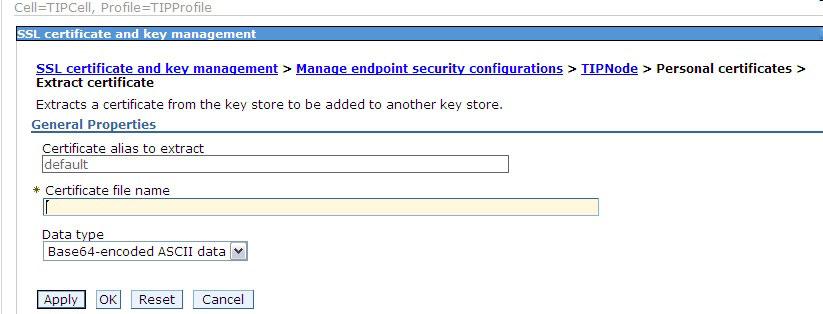 For example, the extracted certificate can be found in the following folder: /appl/ibm/ivoli/ tipv2/profiles/tipprofile/etc/