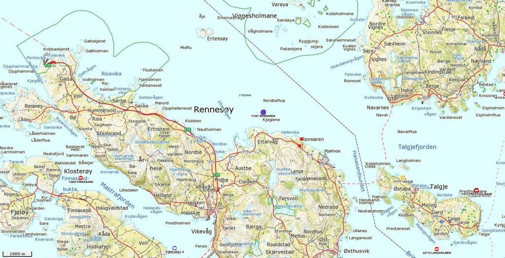 2 Materialer og metoder 2.1 Område og prøvestasjoner Lokaliteten ligger i Talgjefjorden på nordsiden av Rennesøy (figur 2.1.1).