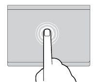 Trykke Trykk hvor som helst på pekeplaten med én finger for å velge eller åpne et element.