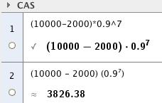 Vi får utbetalt ca. 3826 kr. c Vi skal finne et uttrykk for hvor mye du sitter igjen med. Vi tar da utbetalingen F( x ) og trekker fra det du har betalt inn, som er 150 kr.