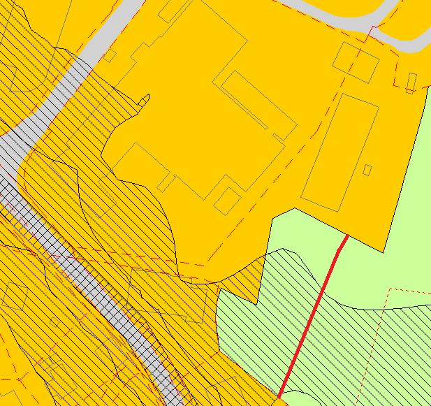 Planområdet har avkjørsler både fra Ulsmågvegen og Midtunlia, noe som er i samsvar med dagens situasjon.