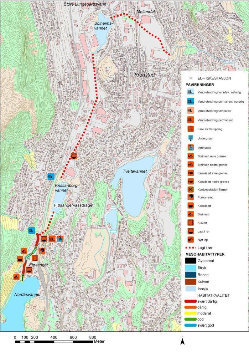 Bekkelukking Eksempel: Fjøsangervassdraget og