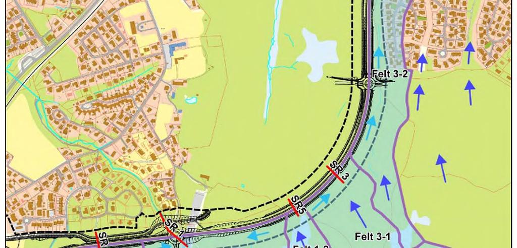 forslag til hvor vannet kan dreneres gjennom eller