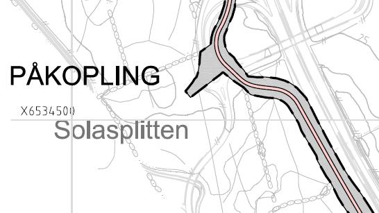 Utsnitt 2: Forslag til endring i Plan 128K for å begrense areal nord-vest for Solasplitten i Stavanger, slik at sykkelstamvegens påkobling ikke kommer i konflikt med automatisk fredet kulturminne.