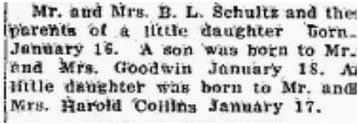 Apr 1931 pg 3 Sanford son James 9 Jan 1931 pg 5 Sather son