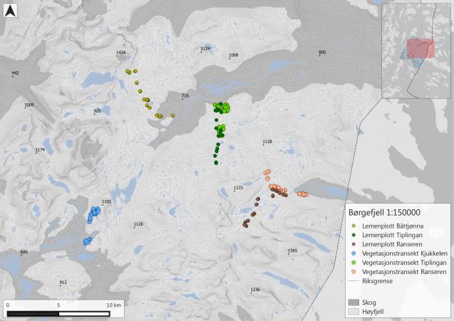 tempraturloggere og målestasjoner.