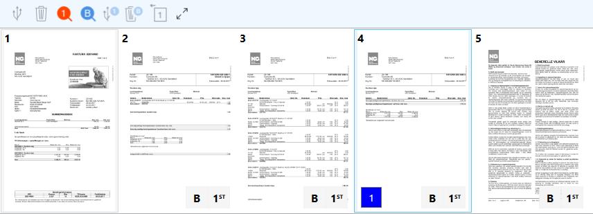 Sette / endre første side Du kan også bestemme hva som skal være første side på et bilag.