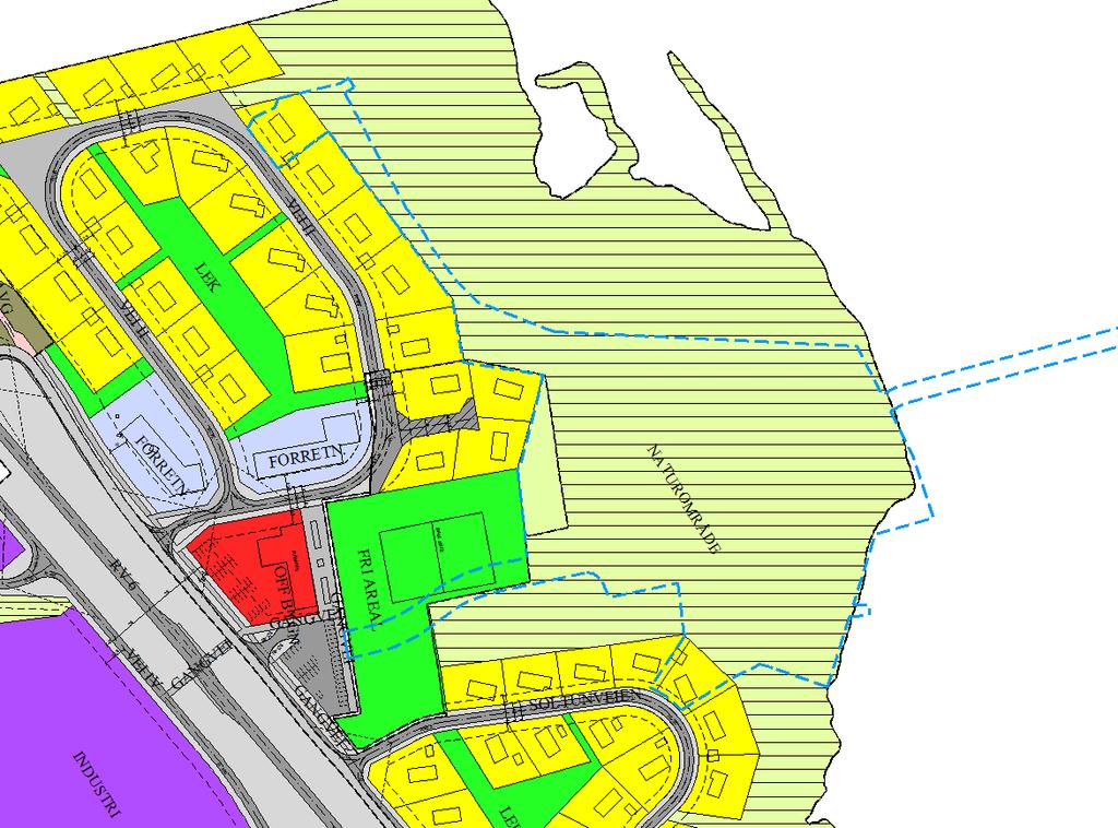 Plan 1979002 Plan 1987002 Figur 5. Utsnitt av gjeldende reguleringsplaner i og rundt planområdet (blå stiplet linje). Kilde: Nesseby kommune 4.