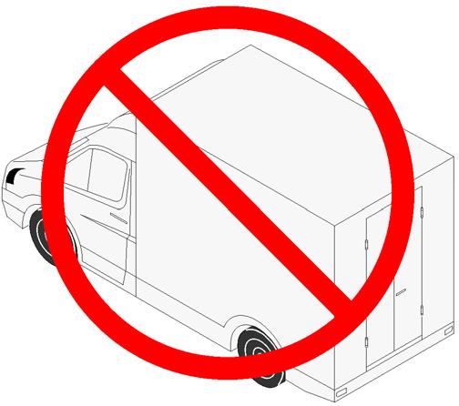 Hvis lasteoperasjonen utføres av minibusser med et firkantet lasteområdet og bakre skyvedører som åpnes til sidene, vil en duktetting være den rette løsningen. 3.3 Upassende biler 3.