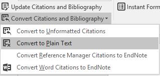 Denne bruker du for å oppdatere forbindelsen mellom EndNote-biblioteket og Word-dokumentet dersom du for eksempel har gjort endringer i en referanse i biblioteket (rette skrivefeil, lagt til doi-nr