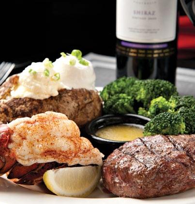 or fire-grilled lobster tail. Served with two sides. Fire-grilled cal. 1300 $29.75 Topped with glaze cal. 1800 $30.