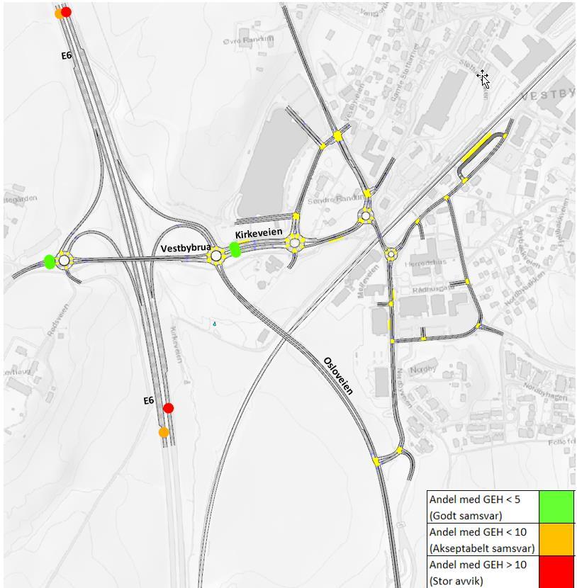 etter førstegangs kalibrering I neste kalibreringsprosess er det etablert nye kalibrerte matriser ved bruk av Static OD Adjustment Scenario.