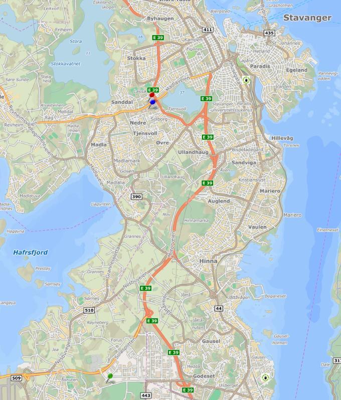 Finn veien til din arena Blå markør: Rød markør: Grønn