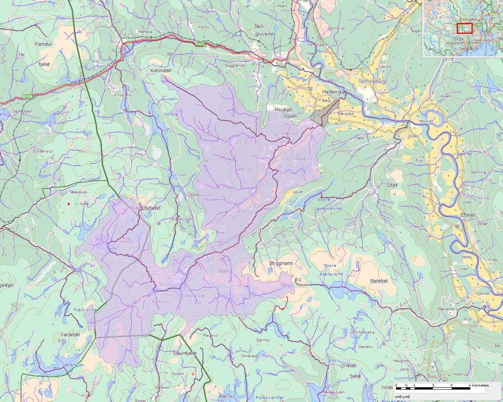 Vannføring, m³/s Kraftstasjon 1,01 km 2 Inntak 89,36 km 2 Figur 3. Nedbørfelt til planlagt inntak og restfelt til kraftstasjonen i Kløvstadelva. 8.0 7.0 6.0 5.0 4.0 3.0 2.0 1.0 0.0 jan. 00 feb.