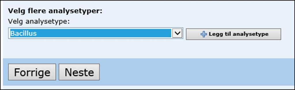 NB: Legg inn alle analysetyper i prøvetakingsplanen Analysetypene som er vist som standard er de alle må ta etter drikkevannsforskriften.