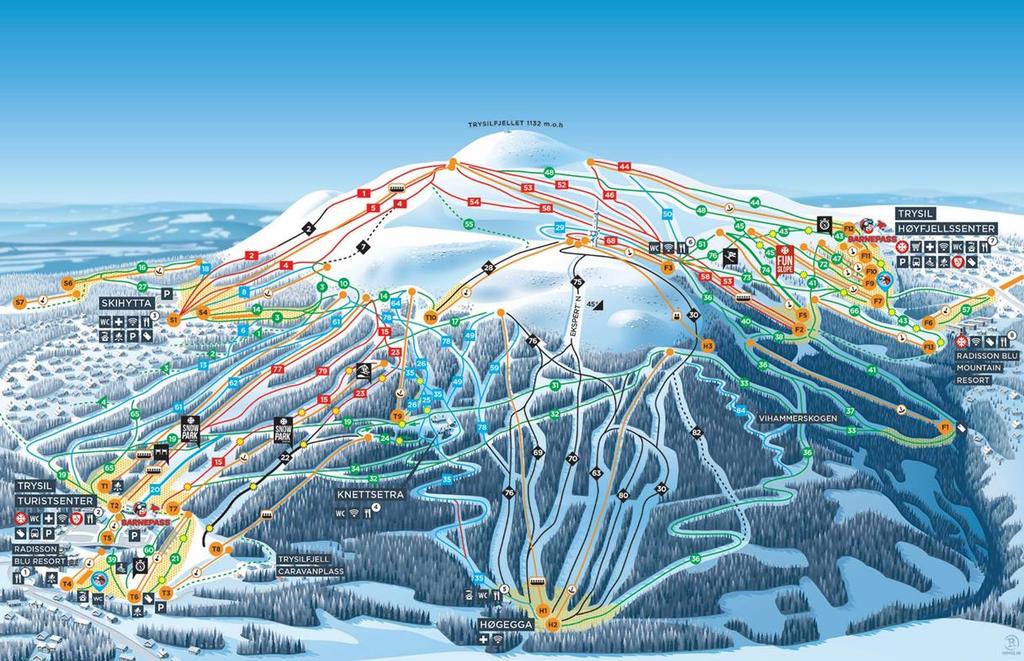 Norges største skisted 31 heiser 68 nedfarter 78 km