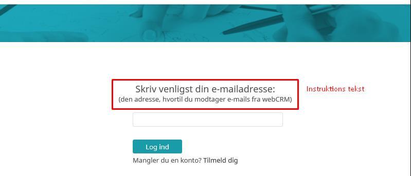 Linket til ett Event vil spørre om personens e-mail-adresse. Hvis e-mail-adressen ikke finnes i webcrmløsningen, kan personen opprette seg selv og deretter registrere seg til eventet.