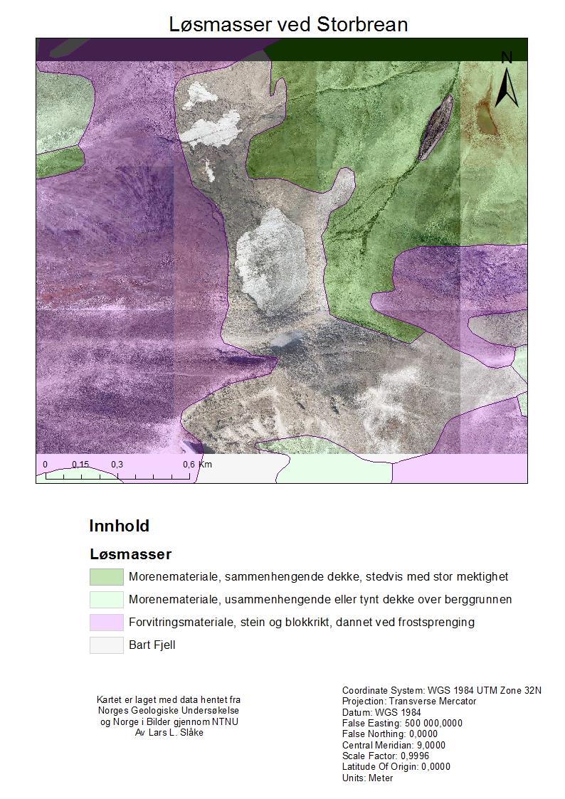 2.3 Løsmasser Norges Geologiske Kartlegging (NGU) har kartlagt løsmassene i