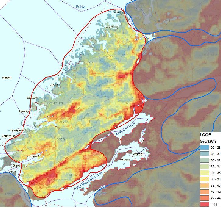 Teknisk-økonomisk analyse ANALYSER GJORT AV NVE Nettkapasitet Området er plassert i oransje nettkategori, og er vurdert som dårligere enn område 22 i Trøndelag (i gul kategori).