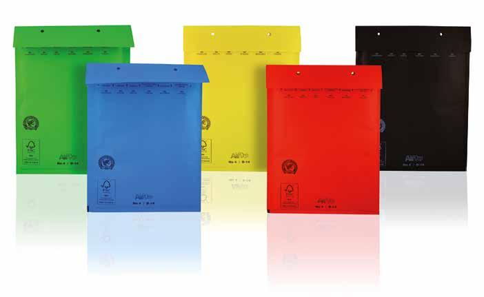 Fargede bobleposer Bobleposene fremstilles i fem standardfarger i to formater. Hver eske inneholder 100 stk., og bobleposene er en opplagt løsning til utsendelse av direktereklame.