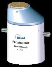 7. Betorens 7.3 Fettutskiller Basal fettutskiller benyttes for å hindre fettholdig avløpsvann på ledningsnettet. Fettutskilleren separerer vegetabilsk og animalsk fett fra avløpsvannet.
