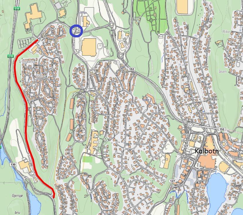 - Opparbeiding av fortau langs Trollåsveien fra Trollåsen senter til Kolbotnveien tas ut av rekkefølgebestemmelser.