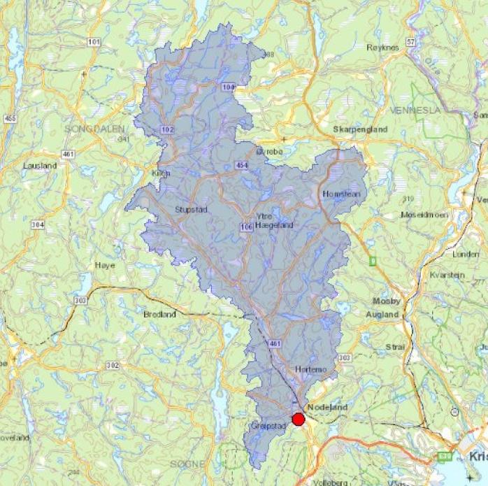 1. INNLEDNING I 2015 utførte Asplan Viak en utredning av flomforhold i Nodeland sentrum på oppdrag fra Songdalen kommune.