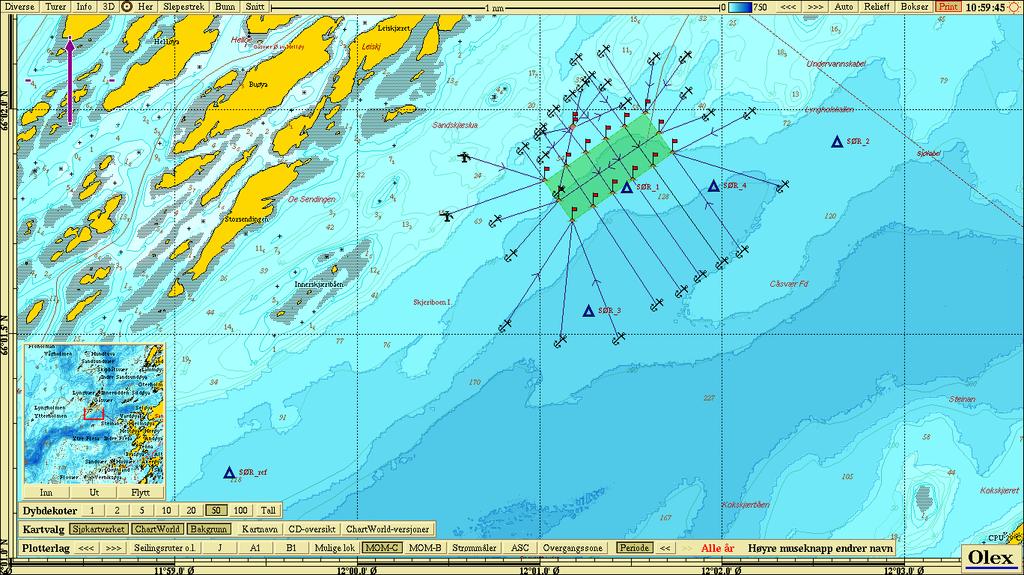 Sørgåsvær Figur 2.1.2 Strømforhold. Begge fordelingsdiagrammene angir gjennomsnittlig vanntransport i ulike himmelretninger i m 3 /m 2 /døgn.