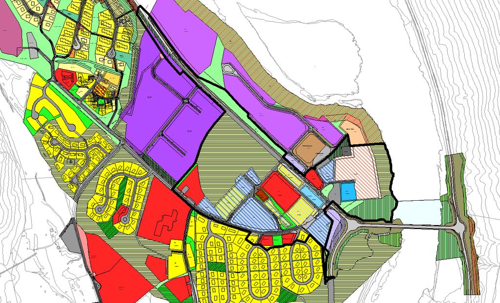 Skisse 3: Ny planavgrensing i svart farge