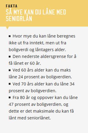 Til sammenligning kommer det billigste seniorlånet, tilbudt av Strømmen Sparebank, på en 18. plass i oversikten med en effektiv rente på 4,36 prosent.