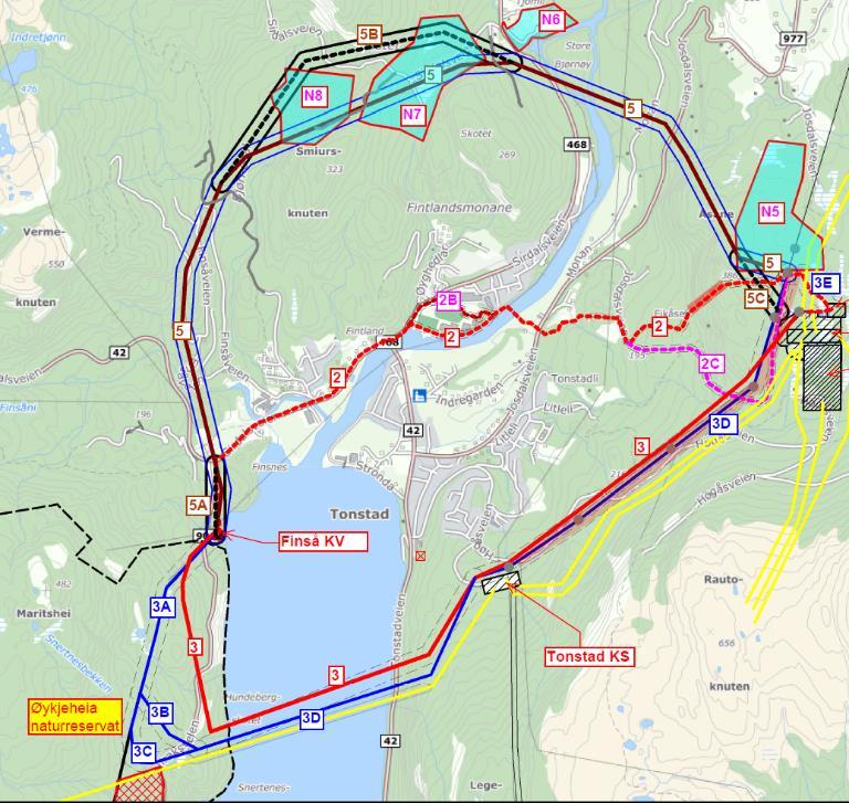 1. Sammendrag Agder Energi Nett AS søkte 3.3.2015 konsesjon (Ref. 1) for å bygge en ny 132 kv kraftledning mellom Finså kraftverk og nye Ertsmyra transformatorstasjonen på Tonstad i Sirdal kommune.