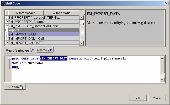 SAS Code Node for SAS Enterprise Miner Use SAS Code Nodes (under Utilities)