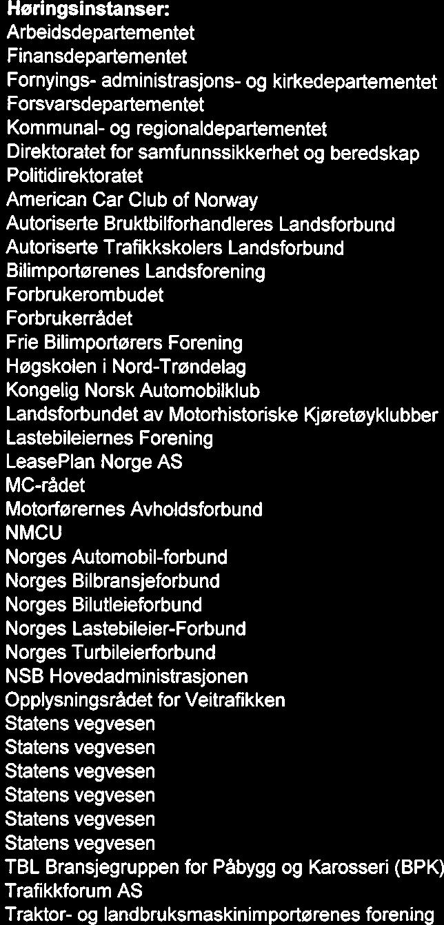 Horingsinstanser: Arbeidsdepartementet Postboks 8019 Dep 0030 OSLO Finansdepartementet Postboks 8008 Dep 0030 OSLO Fornyings- administrasjons- og kirkedepartementet Postboks 8004 Dep 0030 OSLO