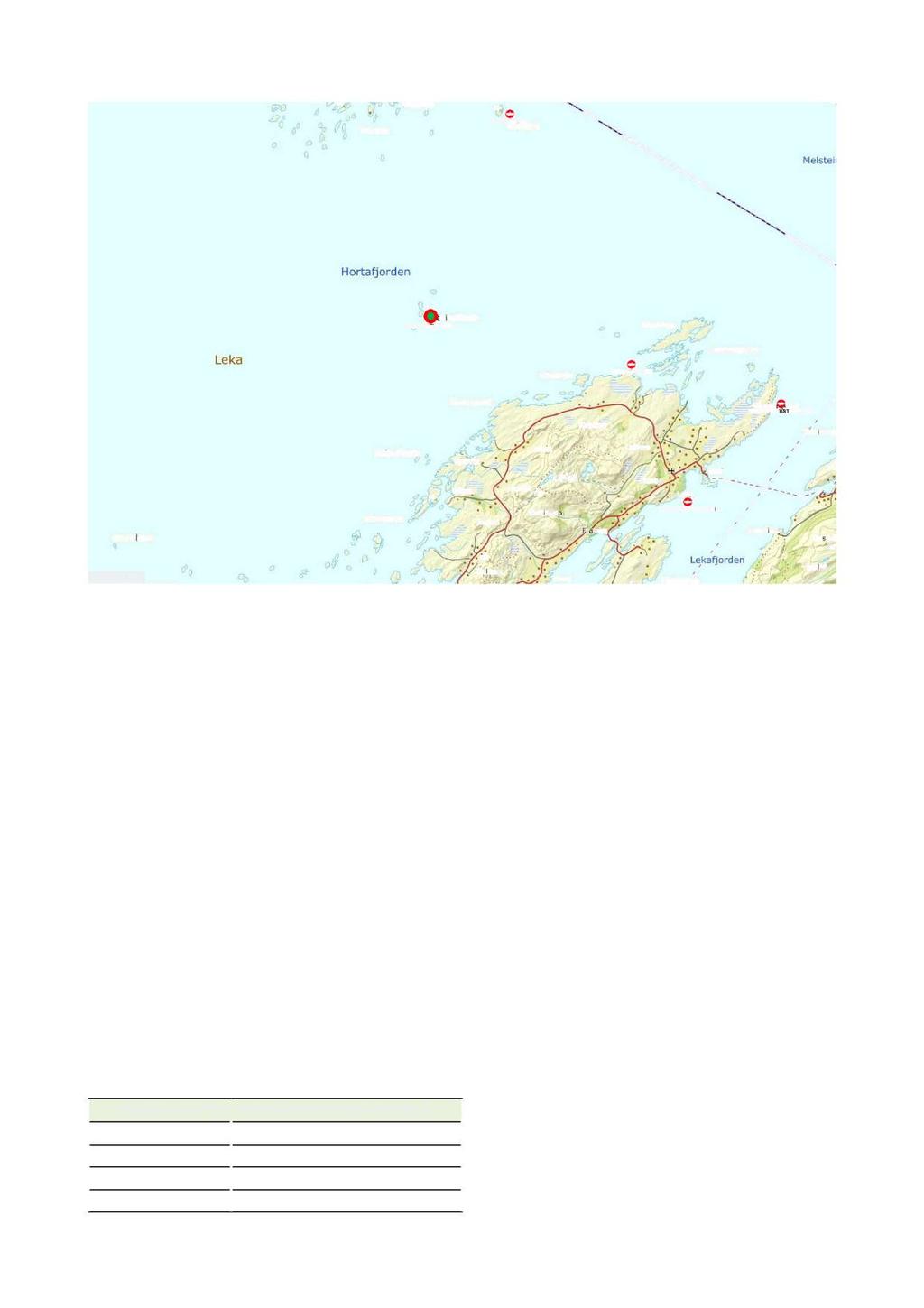 Figur 2 : Oversiktskart med plasseringen av anlegget ( markert i rødt og grønt ) i forhold til andre anlegg. Målestokk 1:80 000. Kilde: Fiskeridirektoratets kartløsn ing. 1.2. Utstyr Prøveinnsamling Prøvene ble tatt ved bruk av en 250 cm 2 Van Veen grabb, og sedimentet ble skylt over en 1mm sikt.