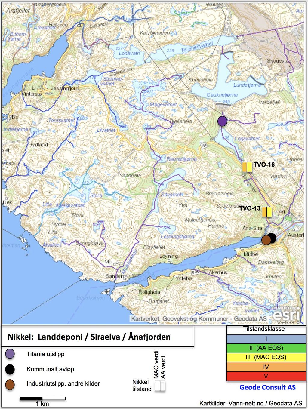 Titania AS: Vannovervåking, resultater 018 7.