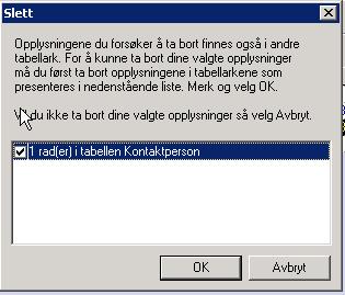 Hak av for rader i tabellen Kontaktperson og trykk Ok.