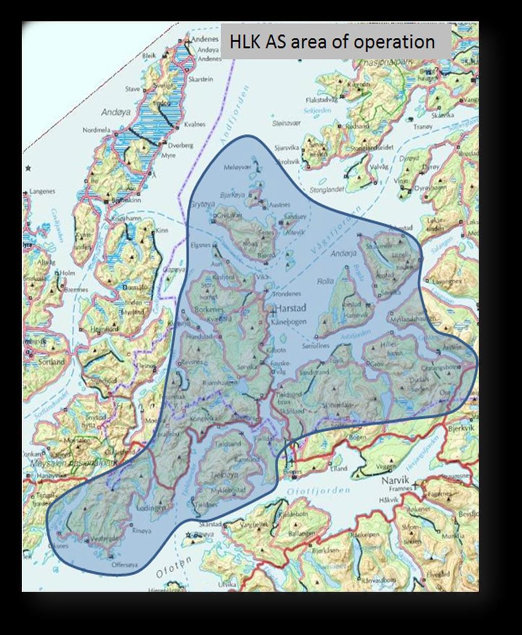 Forsyningsområde Konsesjonsområde dekker selskapets 8 eierkommuner (unntatt deler av Kvæfjord) Regional-
