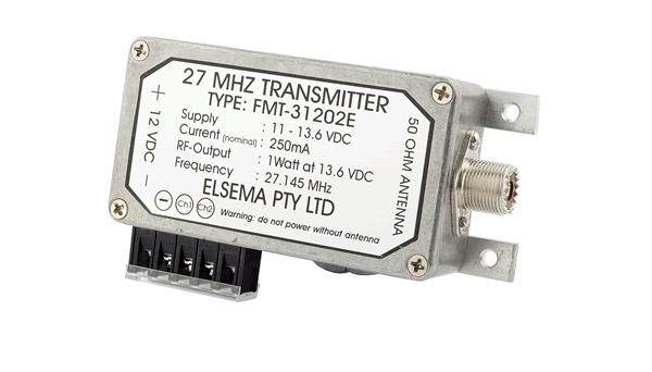 FMT-312E, FMT-31202E, FMT-31204E 12V 1Watt 27MHz Transmitter Features 3 versions available 1-channel (FMT-312E), 2-channel (FMT- 31202E) and 4-channel (FMT-31204E) 1 Watt Transmitter with current