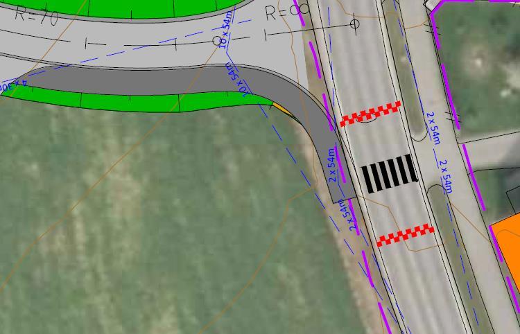 Det er gjort en vurdering av foreslått plassering og utforming av de to gangkryssingene over Hamarveien med hensyn på trafikksikkerhet.