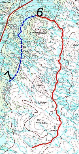 06. Galteflotti Lengde: 12 km Høgfjellsløype frå Lislefjødd og sørover over Galteflotti til eksisterande løypenett aust for Hovden. Dette er Hovdentour sin hovudtrase.