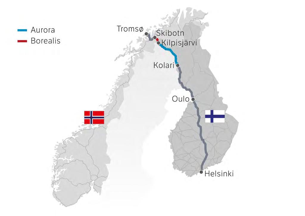 ITS E8 Borealis ITS gir muligheter også utenfor byene Bedre tilgjengelighet E8 er en viktig korridor mellom Norge og Finland Mye godstransport Stor andel fersk fisk Økende vinterturisme Skjervøy