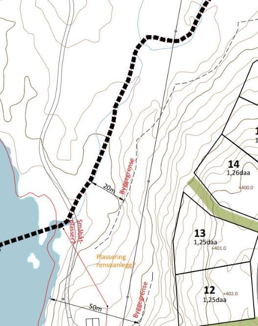 renseanlegg bør plasseres ift. flomsikkerhet. Det ønskes også en tilbakemelding på om 20 meter byggegrense langs bekk antas å være tilstrekkelig ift. flomhensyn.