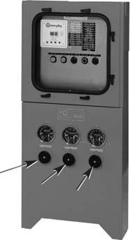 Shown at right, is a typical MURPHYMATIC compressor panel featuring three Pulsation