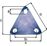 6 TRIANGEL Triangle STOPPSKIVER Stop washer E63 E61 VARE NR NAVN / TYPE TYKKELSE VEKT TRIANGEL / TRIANGLE A B C