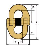 KJETTING TYPE CHAIN DIAM A B C D E VEKT SIZE WEIGHT MM MM MM MM MM MM KG 7511TL10 TRAWLEX 10 89 66 64