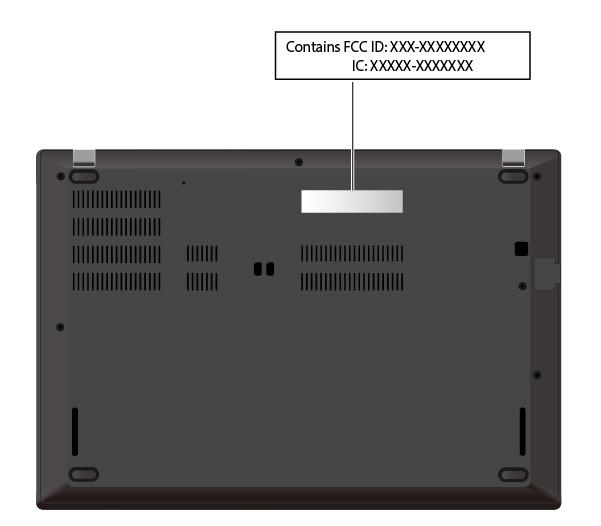 For den trådløse modulen som kan installeres av bruker, er det faktiske FCC ID- og ICsertifiseringsnummeret festet til den trådløse WAN-modulen 1 som er installert i datamaskinen.