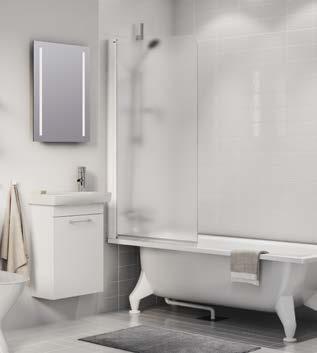 Ifö Space badekarvegg Ifö Space badekarvegg er en elegant og enkel løsning som gir deg dusjplass i badekaret. Den svingbare badekarveggen monteres enkelt mot baderomsveggen.