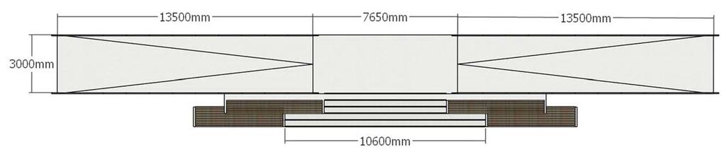 Rekkverk i pulverlakkert syrefast flatt stål 45x10mm i fargen RAL 9005 monteres på hver side av rampene.