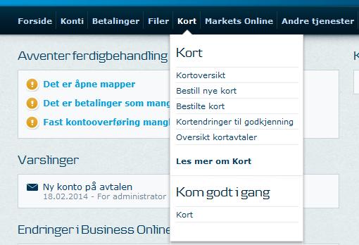 Vær oppmerksom på at skjermbildene som vises i vår guide kan avvike fra de faktiske skjermbildene du vil bruke i Business Online, da vi stadig oppdaterer våre online tjenester.